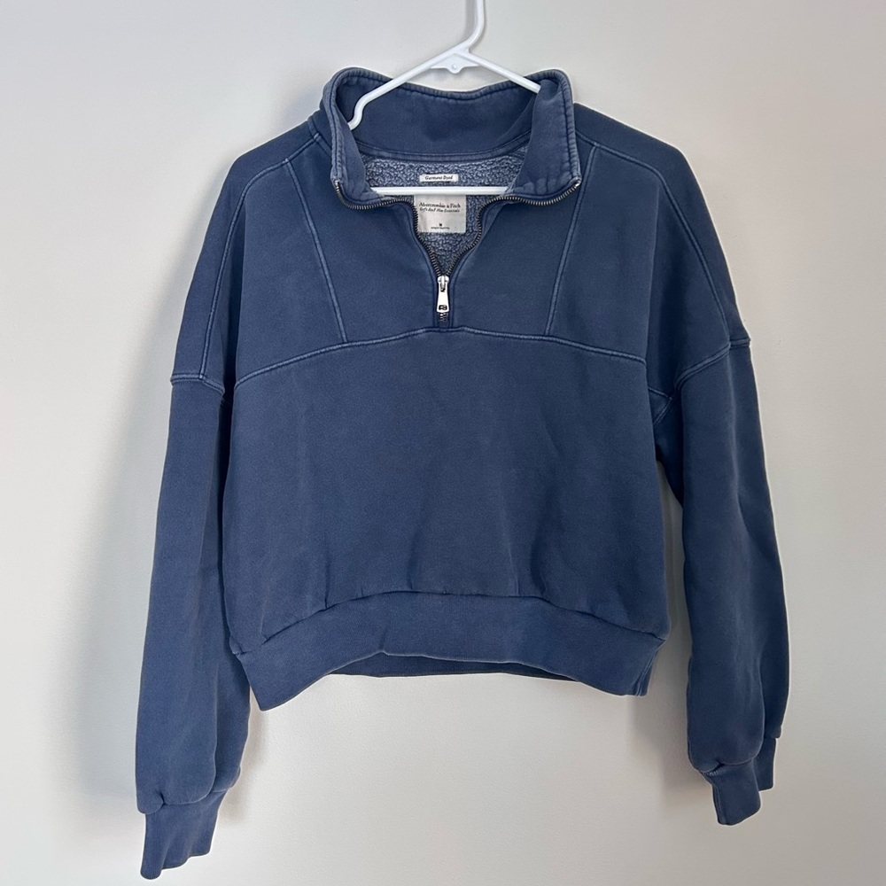 Abercrombie & Fitch Navy Quarter-Zip Sweatshirt